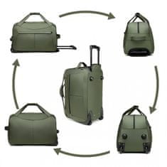 KONO Zelená nepremokavá cestovná taška s kolieskami "Dynamic" - veľ. L