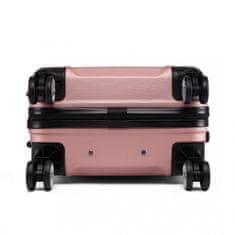 KONO Ružová sada luxusných kufrov s TSA zámkom "Travelmania" - veľ. M, L, XL