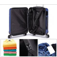 KONO Modrá sada luxusných kufrov s TSA zámkom "Travelmania" - veľ. M, L, XL