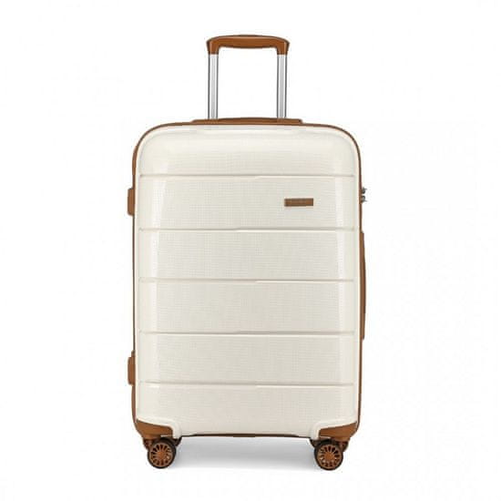 KONO Biely prémiový plastový kufor s TSA zámkom "Majesty" - veľ. M, L, XL