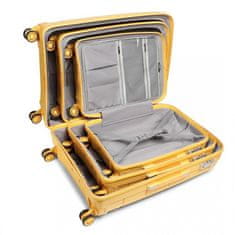KONO Žltý prémiový plastový kufor s TSA zámkom "Solid" - veľ. M, L
