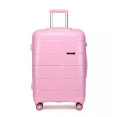 KONO Ružový prémiový plastový kufor s TSA zámkom "Solid" - veľ. M, L