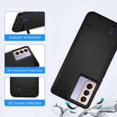 Techsuit Puzdro s batériou Power Pro - Samsung Galaxy S21 Plus - 5000 mAh - čierne