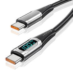 Bomba USB Type C - C TURBO 100W 5A rýchlonabíjací + data LED kábel 1M/2M