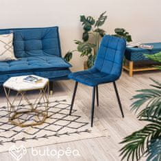 Butopêa Zamatová jedálenská stolička, prešívaná, kráľovská modrá - PALACE