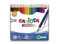 Carioca akvarelové pastelky v plechovej krabičke 24 ks