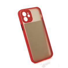 Bomba Kvalitný TPU obal matný pre iPhone - červený C313_IPHONE12MINI-RED