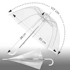 Popron.cz Automatický skládací deštník transparentní 84 cm - průměr 85 cm