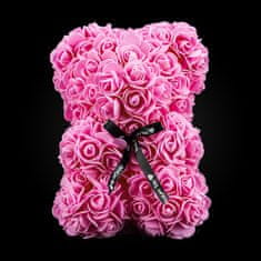 Medvídárek Simple medvedík z ruží 25cm - ružový