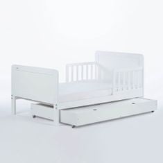 DREWEX Detská posteľ so zábranou a šuplíkom Olek 140x70 cm biela