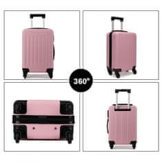 KONO Ružový odolný plastový cestovný kufor "Defender" - veľ. M, L, XL