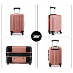 KONO Zlato-ružový odolný plastový cestovný kufor "Defender" - veľ. M, L, XL