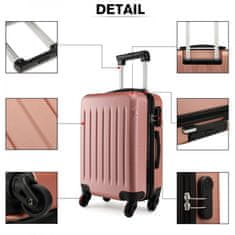 KONO Zlato-ružový odolný plastový cestovný kufor "Defender" - veľ. M, L, XL