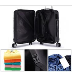 KONO Čierny odolný plastový cestovný kufor "Travelmania" - veľ. M, L, XL