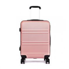 KONO Ružový odolný plastový cestovný kufor "Travelmania" - veľ. M, L, XL