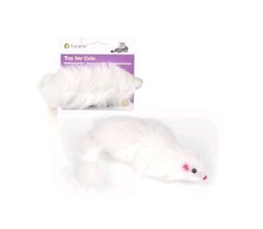 Zverky Hračka Cat Myš chlpatá biela 15cm