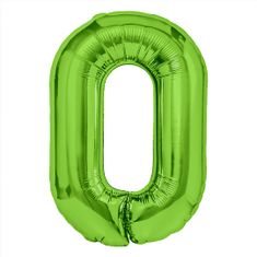PartyPal Fóliový balón číslo 0 zelený 100cm