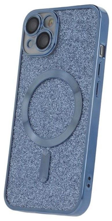 Forever Silikónové TPU puzdro Mag Glitter Chrome pre iPhone 14 Plus modré (TPUAPIP14PLMGCTFOBL)