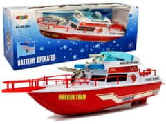 Lean-toys Záchranný čln Battery Boat 4 smery Red
