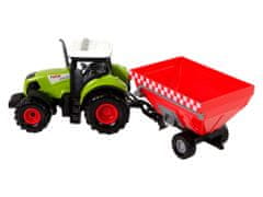 Lean-toys Traktor Farm Odpojiteľný príves na obilie Zvuk Zelená
