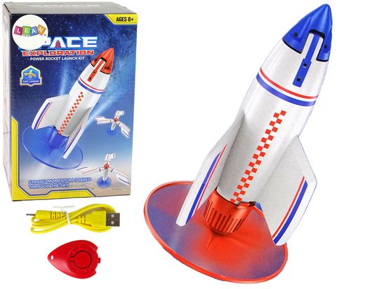 Lean-toys Raketomet Lietajúca nabíjačka biela 21 cm