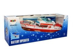 Lean-toys Záchranný čln Battery Boat 4 smery Red