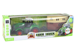 Lean-toys Traktor RC diaľkovo ovládaný poľnohospodársky stroj s prívesom Pilot 1:24