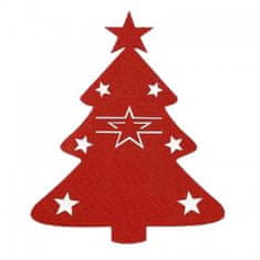 AFF  Obal na príbory s motívom vianočného stromčeka 12 ks červená