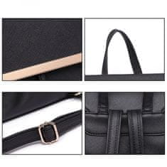 KONO Čierny elegantný kožený batoh „Majestic“