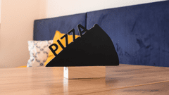 Allboards Černá křídová oboustranná tabule na stůl - PIZZA sada 4 ks se stojany,KPL-PIZZA4