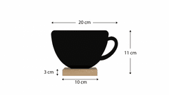 Allboards Černá křídová oboustranná tabule na stůl - KÁVA sada 4 ks se stojany,KPL-COFFEE4