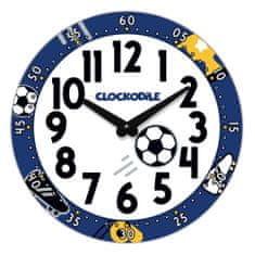 CLOCKODILE Detské nástenné hodiny modré - futbal ?25cm