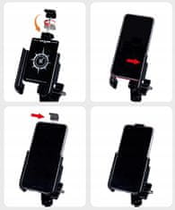 GUB Držiak telefónu na bicykel alebo motorku, GUB P50, uchytenie na riadidlá, montáž pod zrkadlo