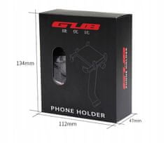 GUB Držiak telefónu na bicykel alebo motorka, GUB G91, inštalácia pod zrkadlo s nabíjačkou
