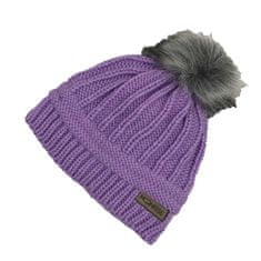 MOONRISE Fashion Zimná pletená podšitá čiapka - stripes lila