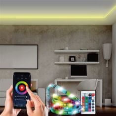 Solight Wifi Smart LED svetelný pásik, RGB+CCT, 5m, adaptér, diaľkový ovládač