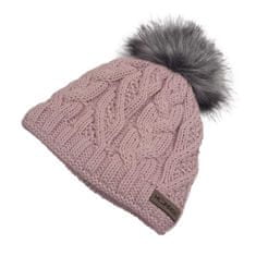 MOONRISE Fashion Zimná pletená podšitá čiapka - vrkoče pudrovo ružová