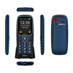 Mobiola MB3120 pohodlný telefón nielen pre seniorov, 2,4" displej, SOS tlačidlo, nabíjací stojan, modrý
