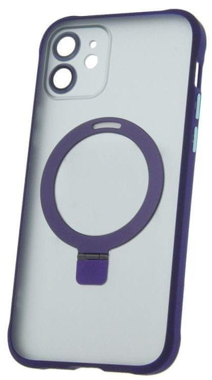 Forever Silikónové TPU puzdro Mag Ring pre iPhone 12 fialová (TPUAPIP12MRTFOPU)
