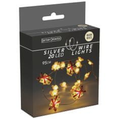 Excellent Houseware Bleskové Drôtové Svetlá 20 Led Batériové Napájanie Vianočná Dekorácia Teplá Biela Vzor Darček 95 Cm