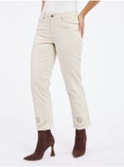 Orsay Béžové dámske skrátené straight fit džínsy 34