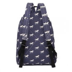 KONO Modrý vzorovaný ruksak do školy „Horses“