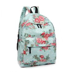 KONO Modrý kvetovaný ruksak do školy „Roses“