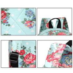 KONO Modrý kvetovaný ruksak do školy „Roses“