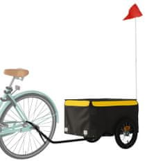 Vidaxl Nákladný príves za bicykel čierno-žltý 30 kg železo