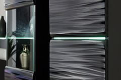 Furnival Obývacia stena s osvetlením Blade 4 - čierna / sahara lesk