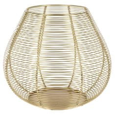 ModernHome Kovový drôtený lampáš zlatý 20 cm
