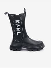 Karl Lagerfeld Černé dámské kožené kozačky KARL LAGERFELD 36