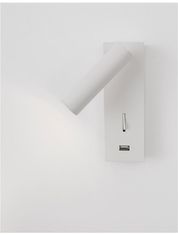 Nova Luce NOVA LUCE bodové svietidlo FUSE biely hliník nastaviteľné vypínač na tele - USB nabíjanie LED Samsung 3W 3000K IP20 9170101