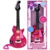 Elektrická rocková gitara s kovovými strunami, ružová